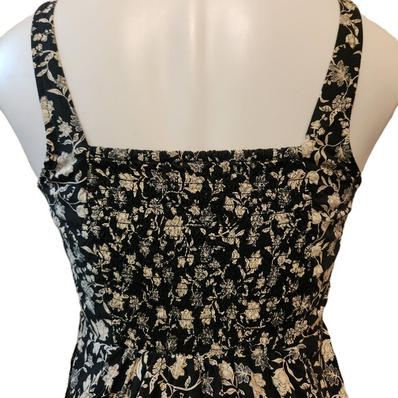 ❤️ 4/$20 Old Navy dress Women's XS Black ivory floral Sleeveless summer flare - Picture 9 of 13